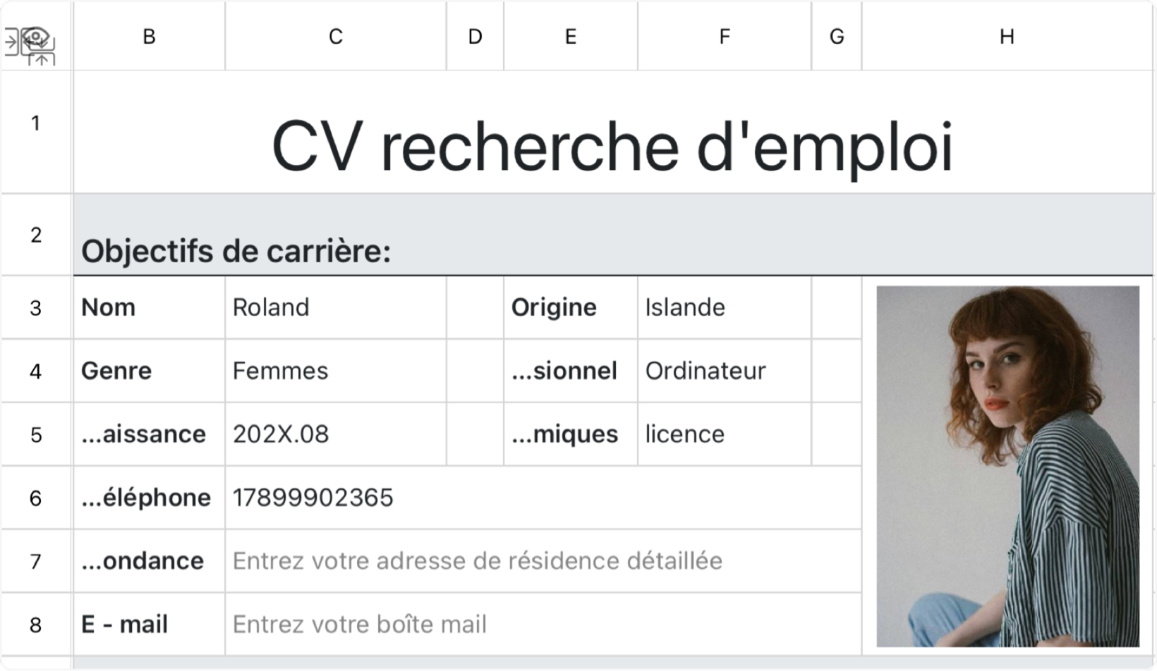 CV recherche d'emploi